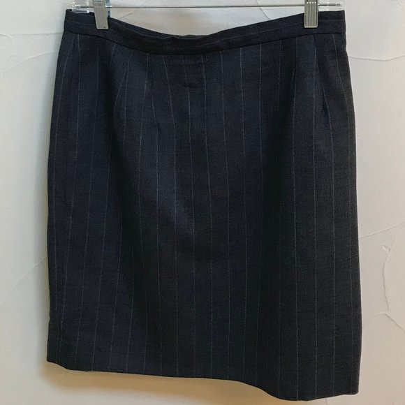 Talbots Grey Pinstripe Wool Skirt 12P - Picture 1 of 4